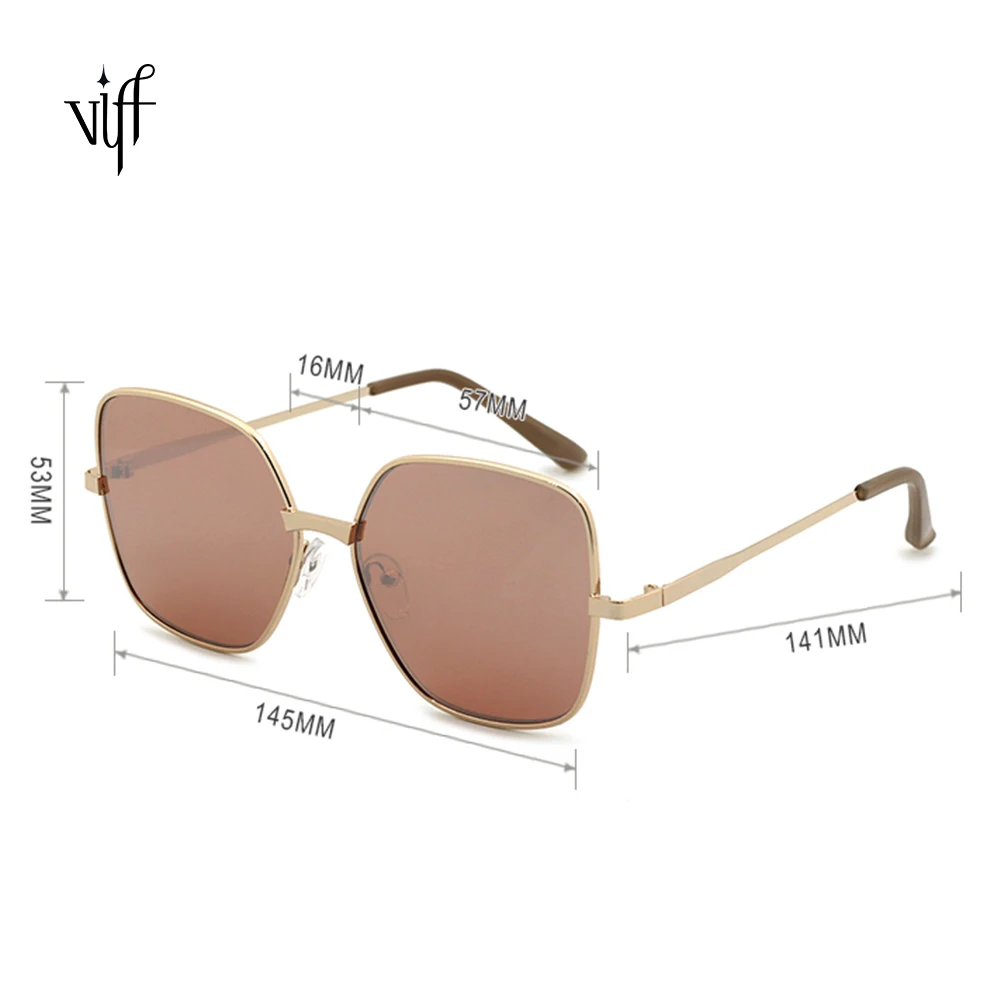

VIFF Custom Luxury Vintage Fashion Metal Sunglasses HM20048 Square Trendy Women Men Shades Sunglasses