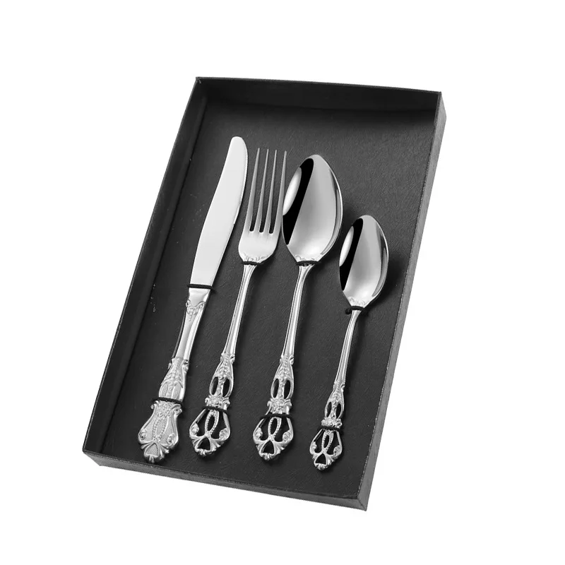 

Palace retro luxury embossed stainless steel western-style steak luxury cutlery set