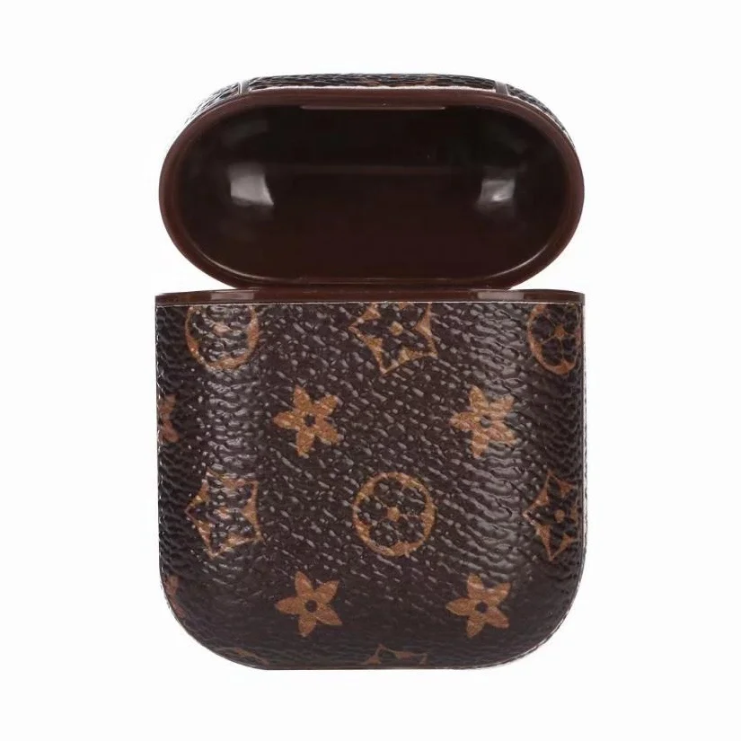 
High Quality for Airpods Case Luxury Designer Leather Airpod Cover Fashion Shockproof Protective Case for Airpods 1 & 2 