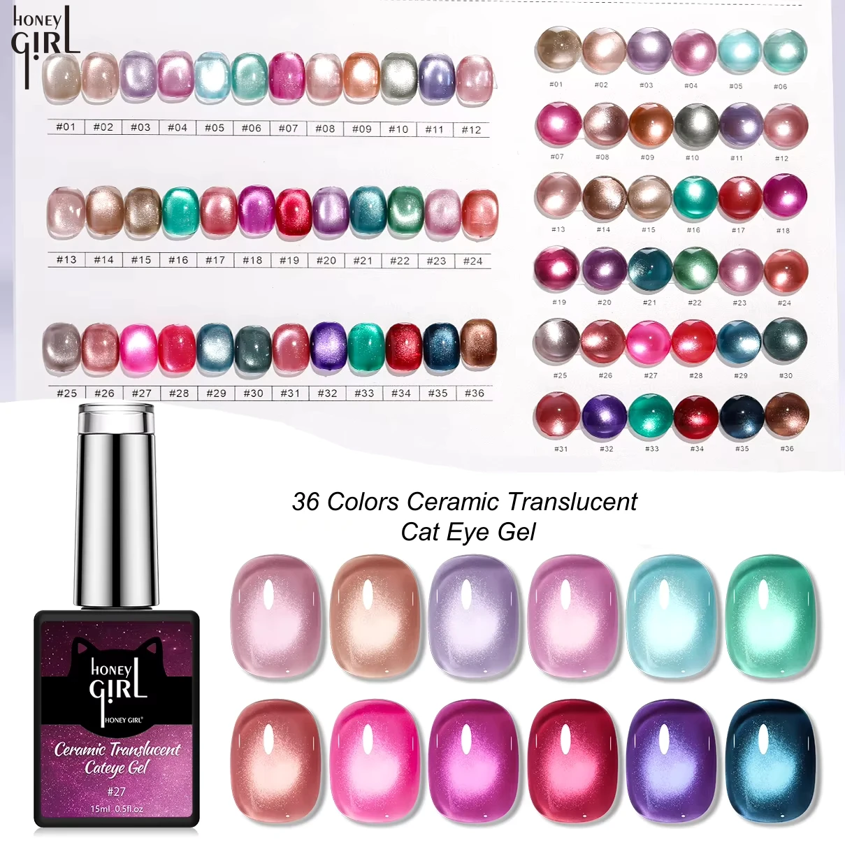 HONEY GIRL High Quality Custom UV Nail Gel Polish 15ml Nail Polish Magnetic Effect Design 9D Made Craft Cat Eye Gel Polish Nail