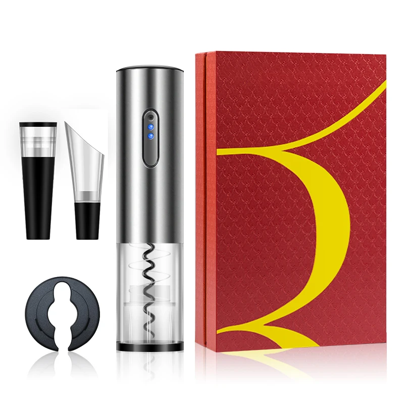 

New Arrival Christmas gift auto wine opener Electric Bottle Opener Set, Silver