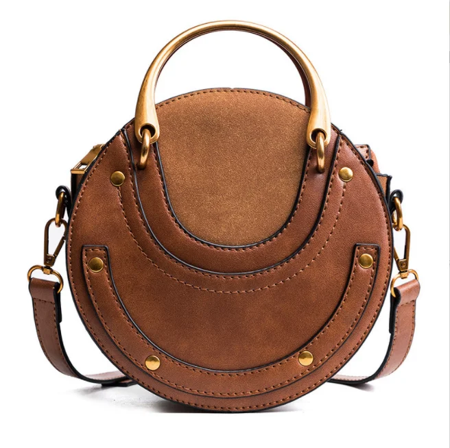 

Popular bag 2021 women's small round bag European and American fashion frosted splicing Single Shoulder Messenger Handbag, As show