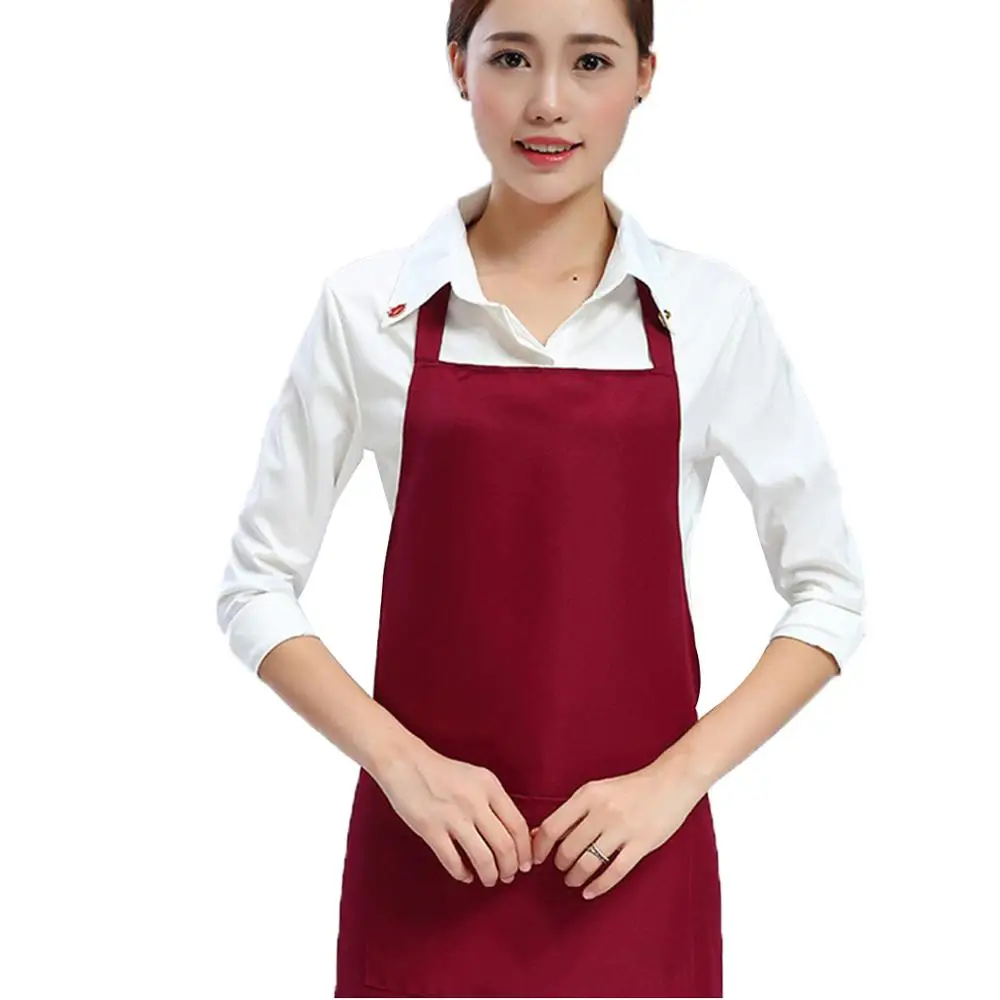 
OEM chef cooking black grilling apron bib kitchen apron bbq with customized logo with 2 pocket 