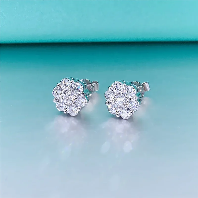 

2021 Top Sale Statement Earring Screw Back Summer Flower 10K 14K Real Solid Gold Stud Earrings