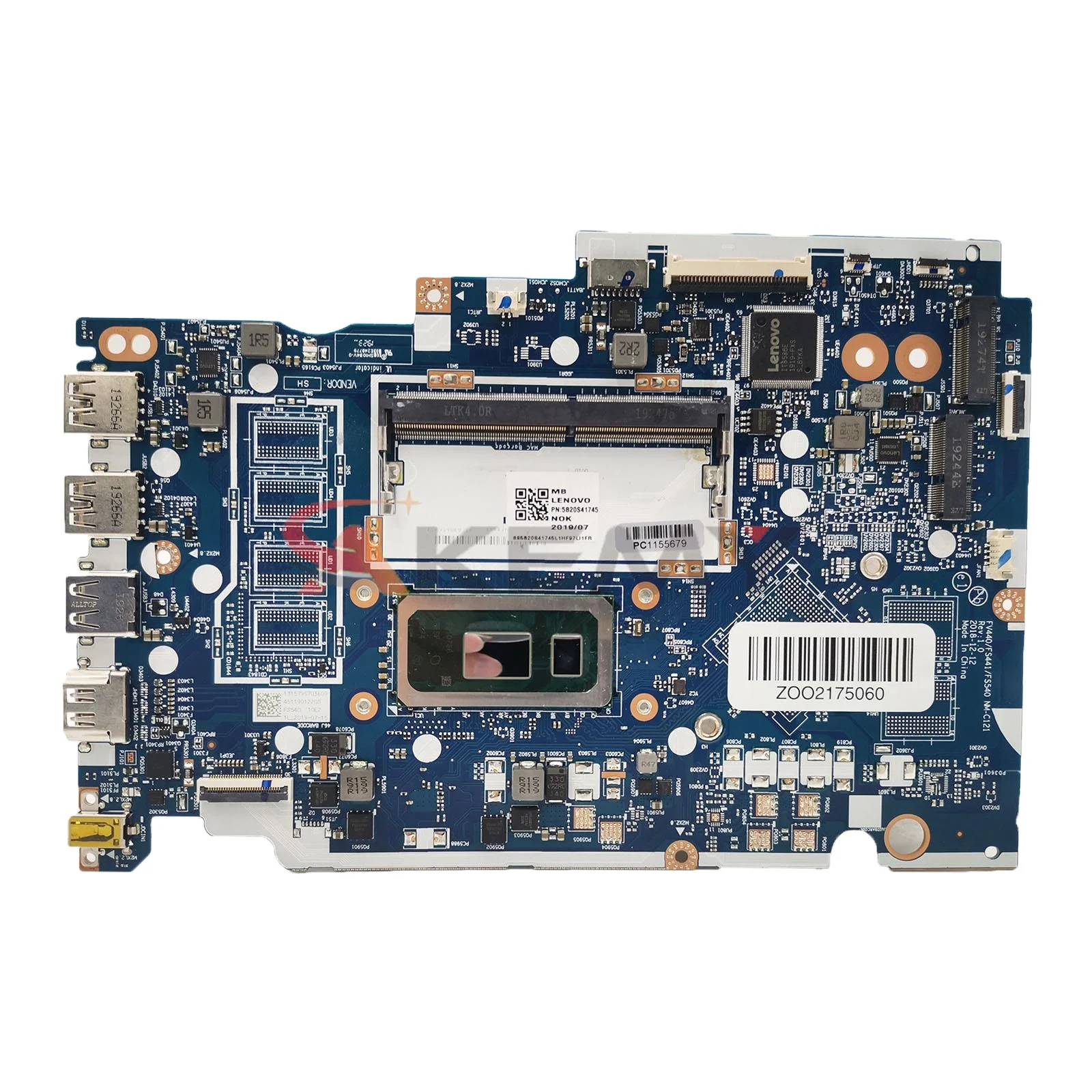 

For Lenovo Ideapad S145-14IWL V14-IWL Laptop motherboard FV440 FS441 FS540 NM-C121 With 4205U/5405U i3 i5 i7 CPU