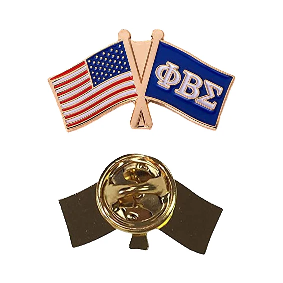 

Phi Beta Sigma Fraternity USA Lapel Pin/Zeta Phi Beta Sorority Double Flag Pin