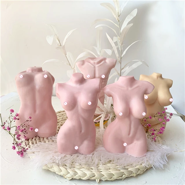 

J076 DIY Aromatherapy Plaster Crafts Mold woman body candle mould silicon moulds for candle making, White
