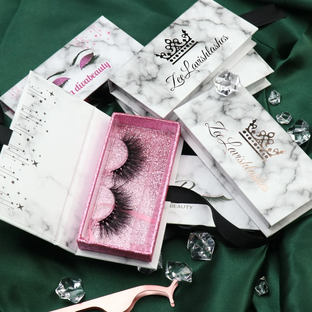 

Free Sample 5D 3d mink eyelashes real siberian mink 25mm lashes with customized own brand box