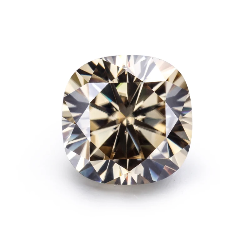

Wholesale fancy colored gemstone champagne color cushion loose moissanite synthetic diamond gems