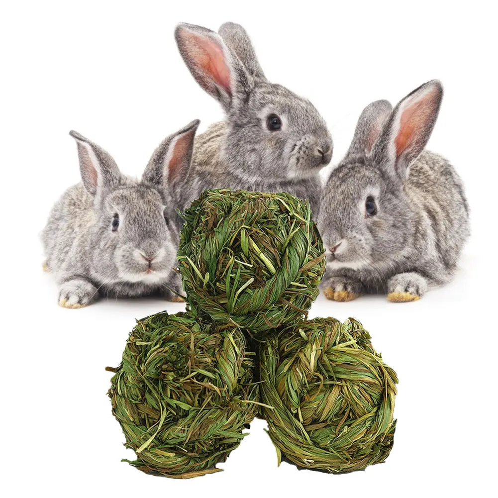 

Rabbit Chew Ball Grass Grinding Play Chew Toys for Bunny Rabbits Hamster Guinea Pigs Gerbils