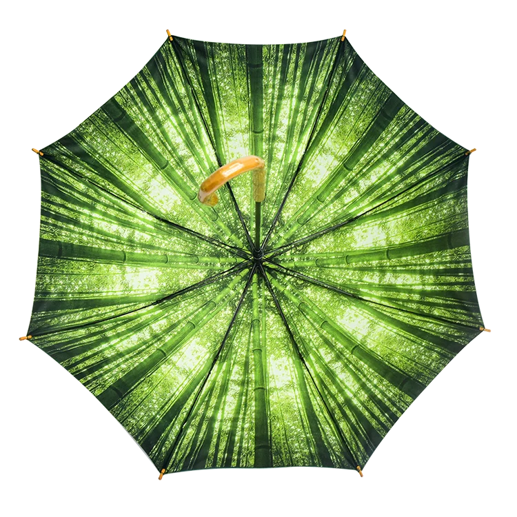 190t Pongee Heat Transfer Printing Auto Open And Manual Close Straight Umbrella Buy Straight