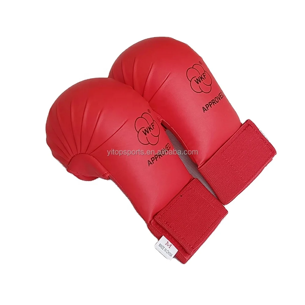 

Custom WKF Approved Karate Training Mitts Karate Gloves, Red blue white