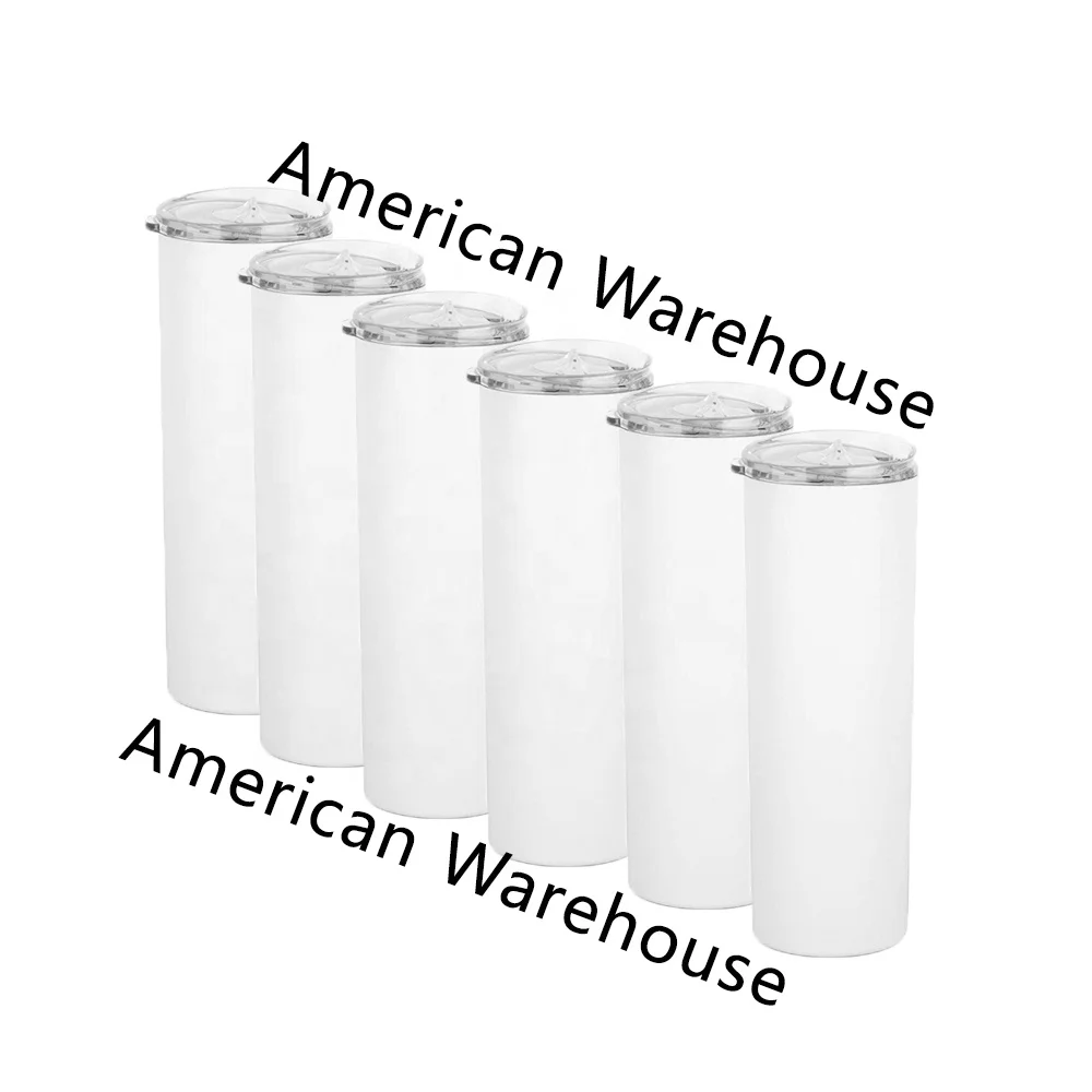 

USA warehouse free shipping 20oz stainless steel double wall heat Transfer Printing white sublimation blanks tumbler cups