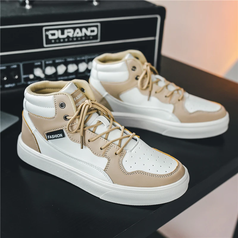 

men's high-top custom skateboard flat shoes casual sneakers footwear jogging trainers zapatillas paire de chaussures tapettes