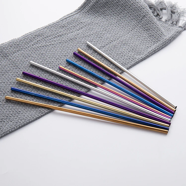 

Reusable Stainless Steel Metal Straws,Safe to Put in the Dishwasher., Blue/sliver/purple/tyrant gold/camouflage color