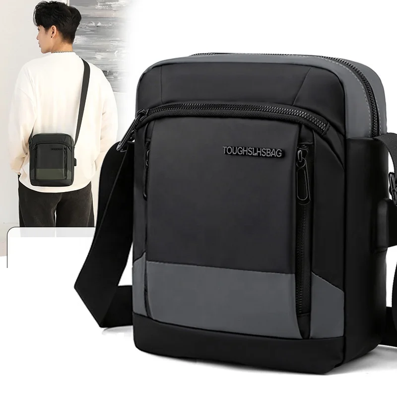 

New Wholesale Sport Crossbody Back Pack Custom Logo Men Chest Anti Theft Waterproof Shoulder Sling Side Bag with Usb Charge Port, 4 colors