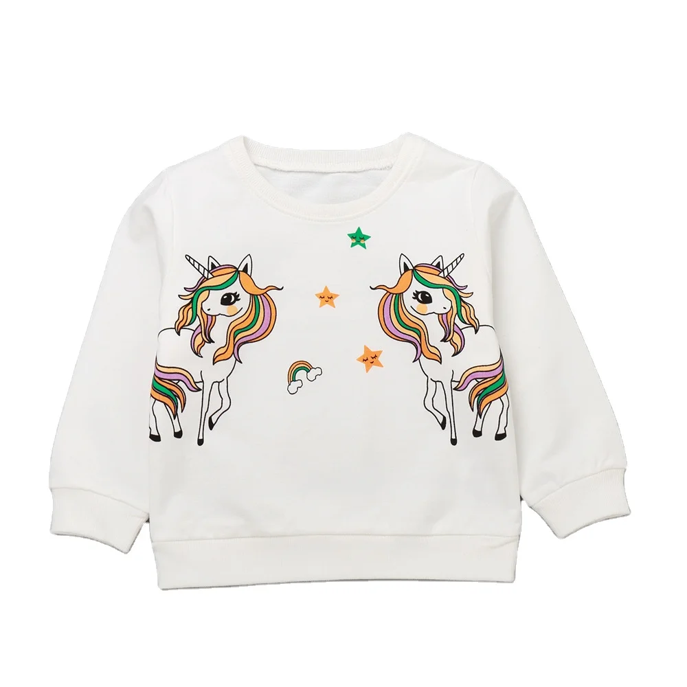 

Korean children's clothing spring new products children's sweater wholesale baby clothes Unicorn cartoon crew neck Pullover