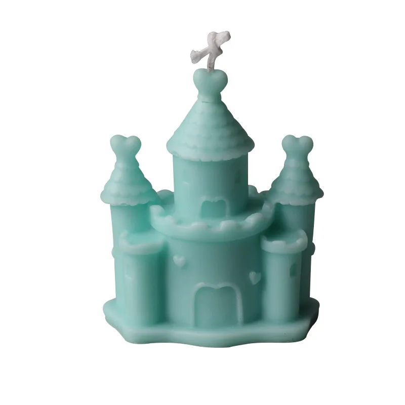 

Crystal epoxy resin 3D castle silicone candle making mold cake chocolate decoration baking tools, White