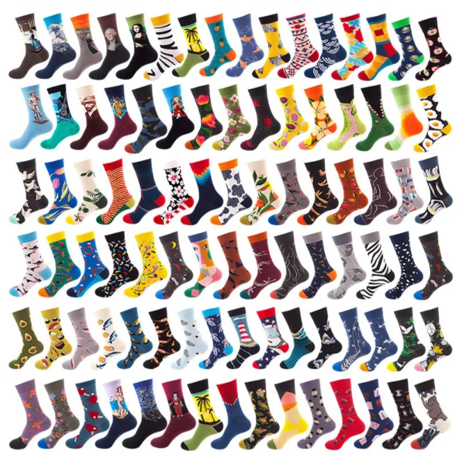 

High Quality Men and Women Fashion Socks Mulit Variety of Styles Colorful Cotton Happy Socks Wholesale, As shown