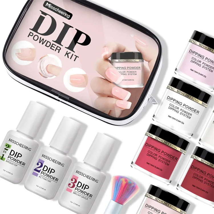 

3 in 1 Dip Powder and Liquid System Natural Dry No Need Cure French Nail Art acrylic Powder Dipping Kit for Nails
