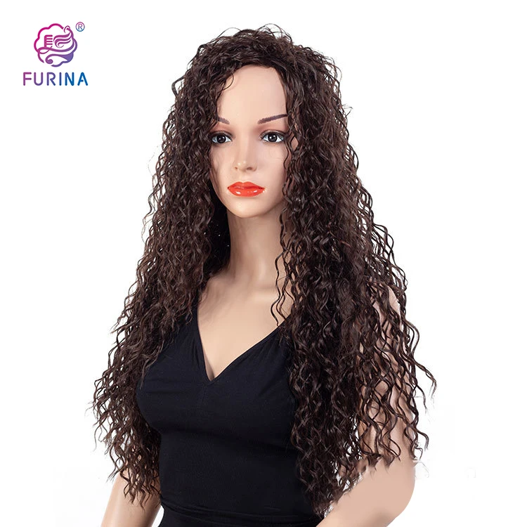 

Cheapest synthetic non lace machine made wigs top quality Afro curly black 26inch for black women