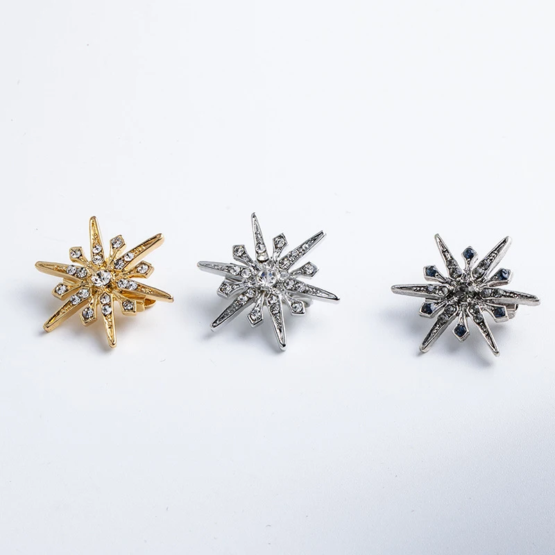 

JAENONES Customized Suit Accessory Fashion Exquisite Small Brooches Fancy Rhinestone Metal Brooch Pin