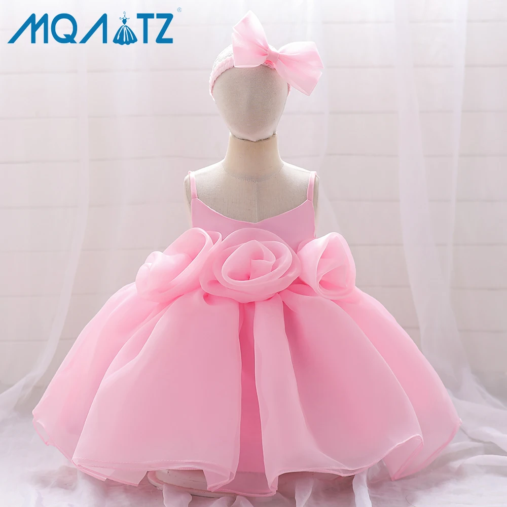 

MQATZ New Arrivals Sleeveless Girls Party Birthday Flower Dresses High Quality Dresses With Headband Dresses For Baby Girls