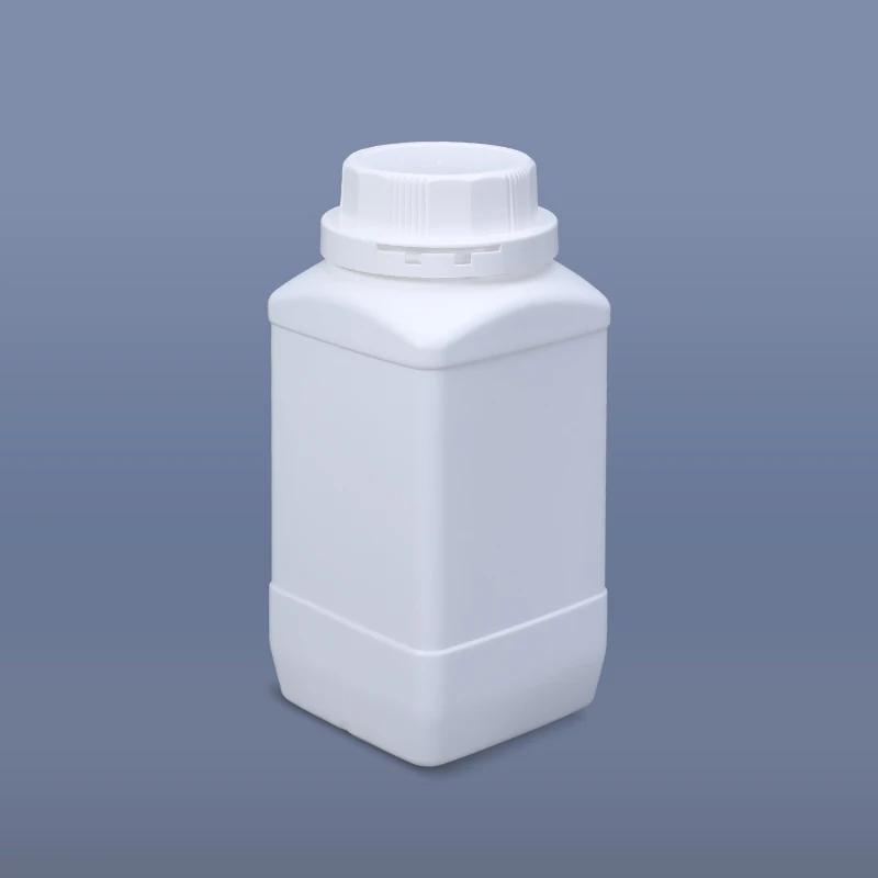 

Food Grade 16oz Empty HDPE Bottle With Anti-theft Lid Square Plastic Container For Liquid Powder Storage