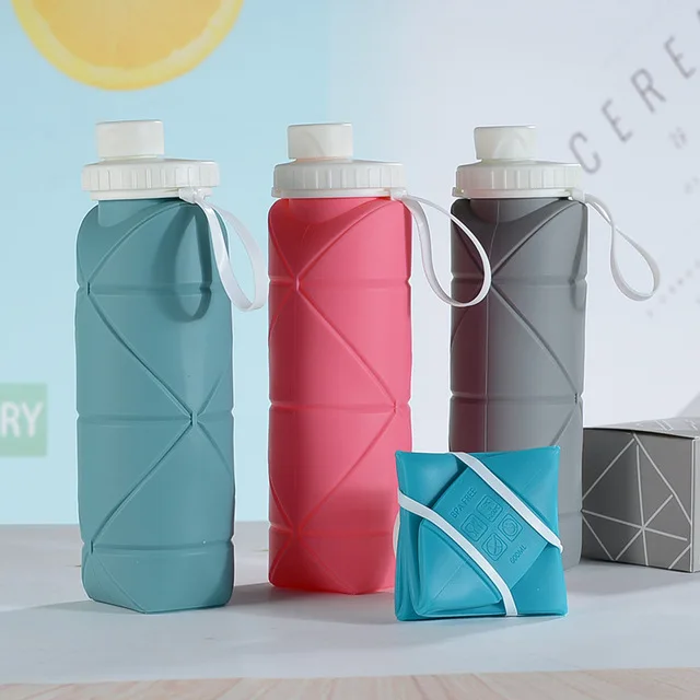 

Manufacturer Silicone Collapsible Sports Bottle Travel Telescopic Cup Outdoor Fitness Portable Foldable Water Bottle