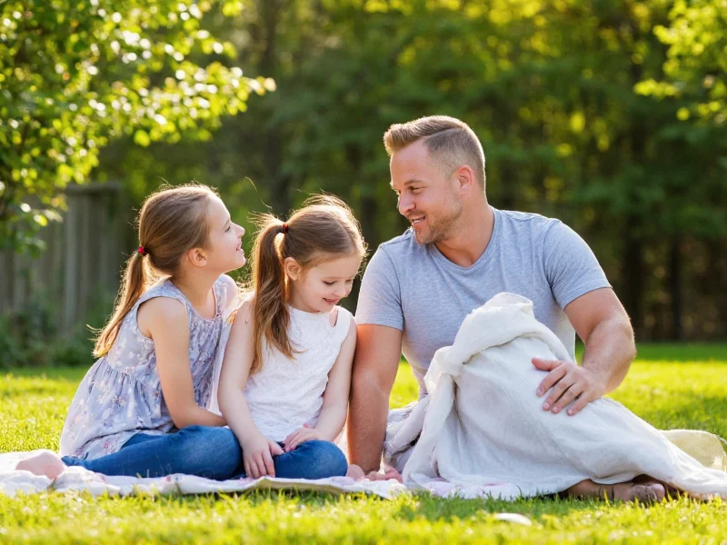 Family enjoying backyard with natural mosquito protection