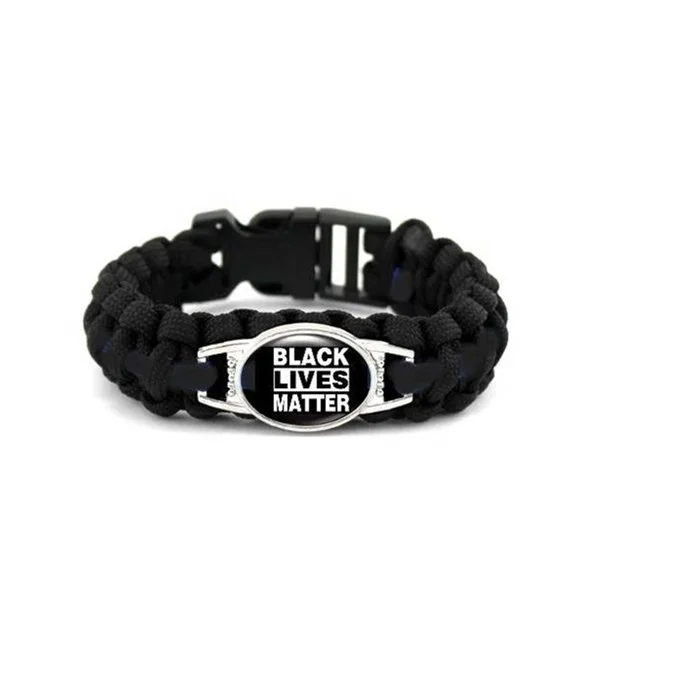 

manufacturer custom black lives matter wristband,paracode buckle 23cm black lives matter bracelet