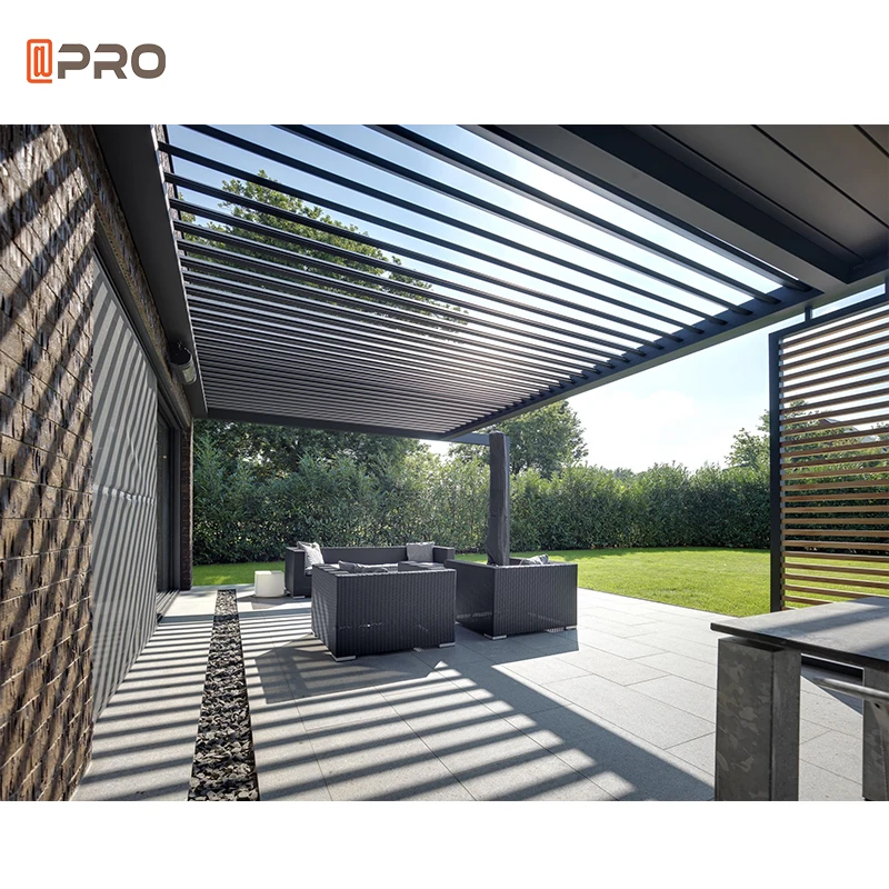 

Aluminum Motorized Waterproof Profil Sun Shade Outdoor Pour Pergola, Customized colors