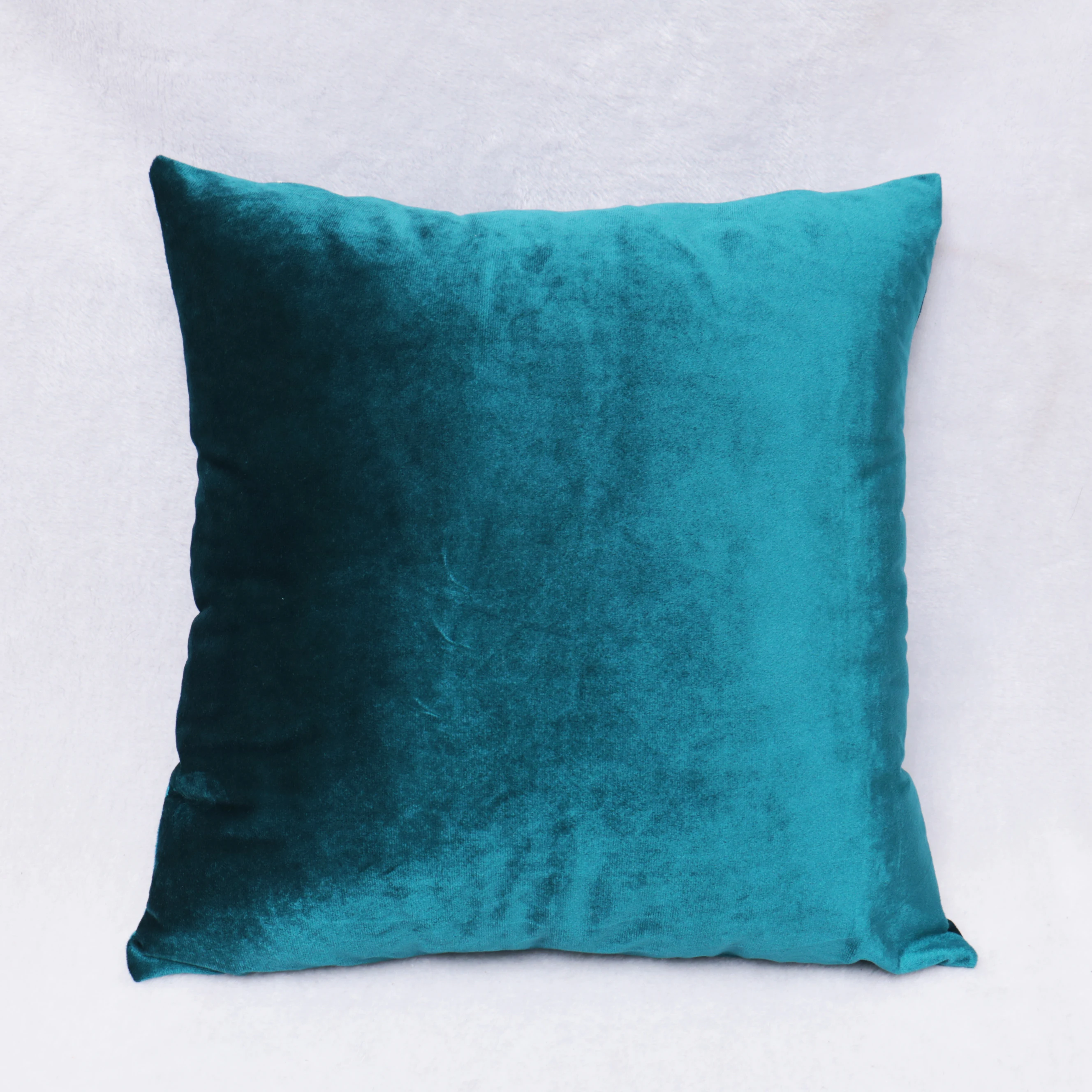 

Cheap Plain Simple Style Solid Square Decorative Velvet Cushion Cover
