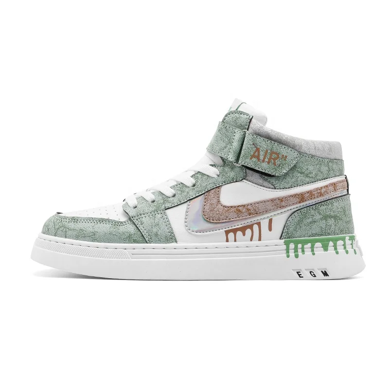 

Light Blue Wear-resistant Sole Fashion Sneakers Casual Basketball Men Shoes Sports, Green light blue dark blue
