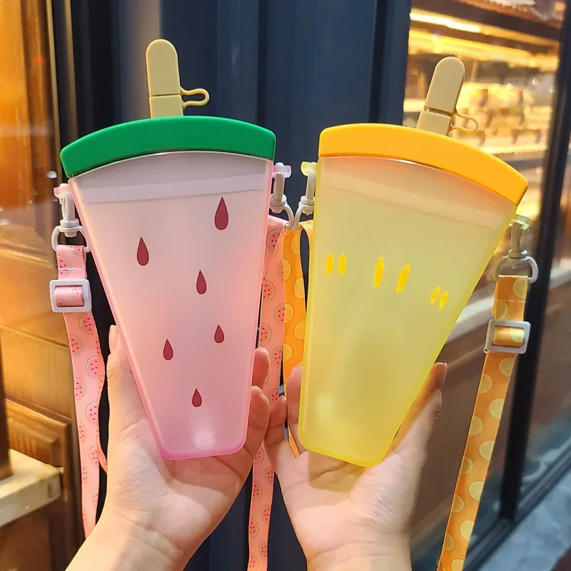 

Hot sale Ice Cream Straw Watermelon Plastic Cup Shape Popsicle Drink Purse Handbags, 4 color