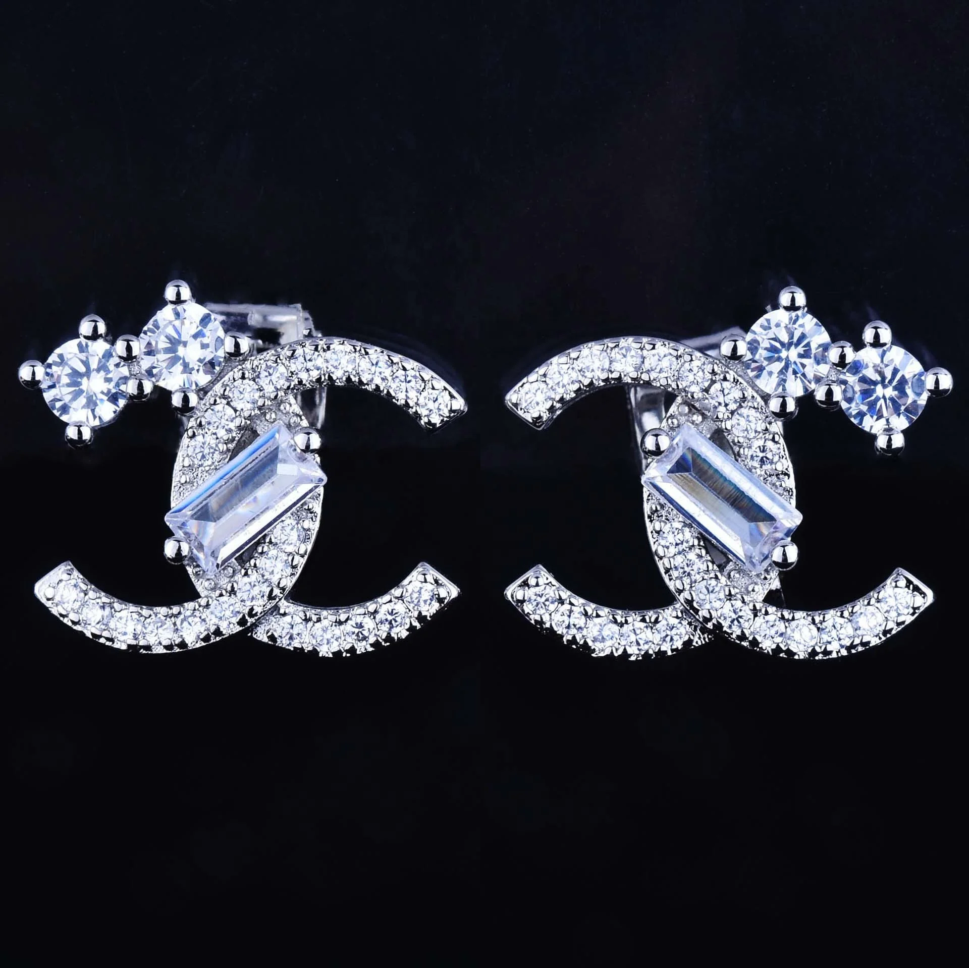 

Elegant Fashion Jewelry Stud Earrings With Cubic Zircon Big Jewelry For Wedding Women, Customized color