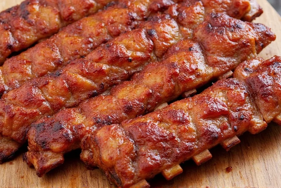 Pork Spare Ribs on Barbecue
