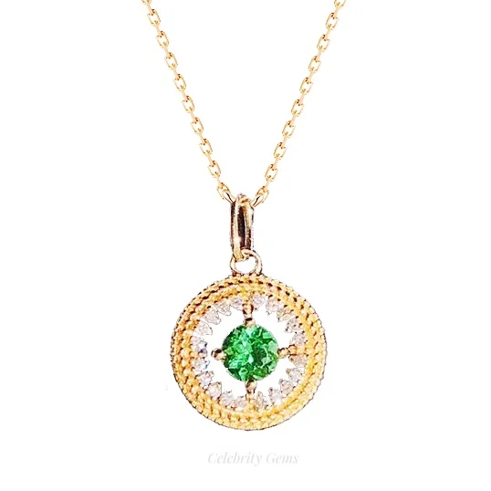 

New Arrival 14K 18K 22K Yellow Gold Vintage Necklace Lab Made Diamond Round Pendant Necklace Jewelry