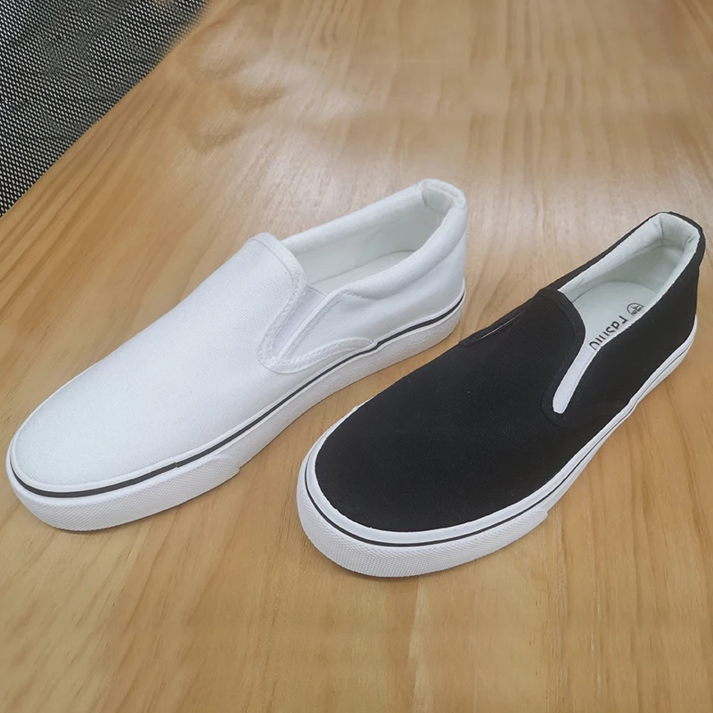 

Low Freight Slip on Flats Custom Casual Canvas Shoes Women Fashion Sneakers Custom Logo Rubber White Shoes for women, Black white leopard