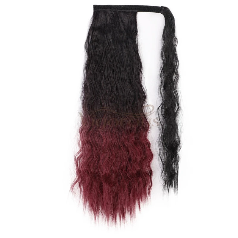 vigorous curly synthetic ponytail extension corn wave natural