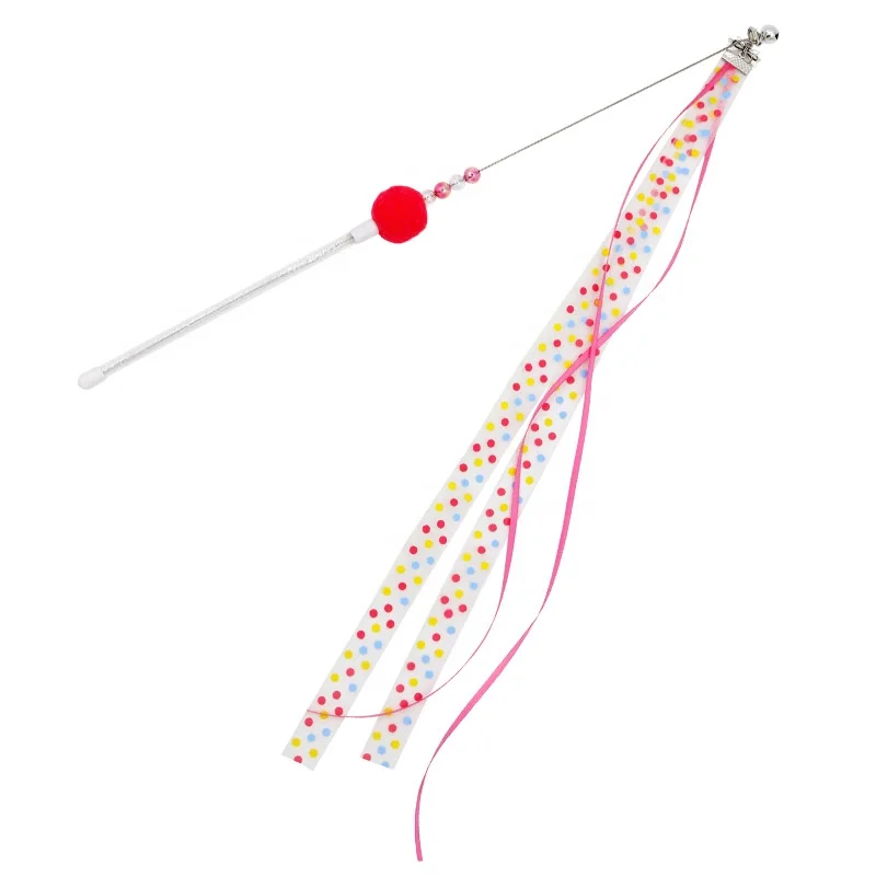 

Hot Selling Long Rod Streamer Ribbon Funny Cat Stick Interactive Toy Spot Point Pet Toys For Cats, Customized color