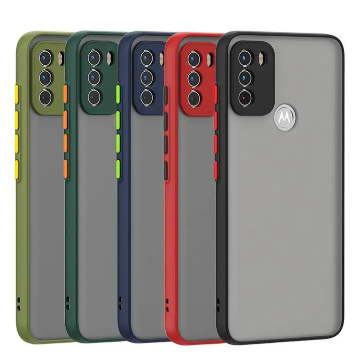 

Translucent Shockproof Camera Protection Funda Skin Friendly Matte Phone Case Back Cover For Motorola Moto G60 G40 G30 G20 G10, 10 colors