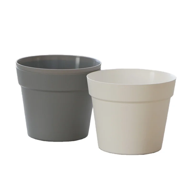 

Cheap Plastic Flower Pots Wholsale Black White Plant Pot Garden Planters Pots