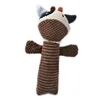 Cheap anti-bite creative cute animal toys pet plush stick brown cattle puppies dog molar toy for small cats