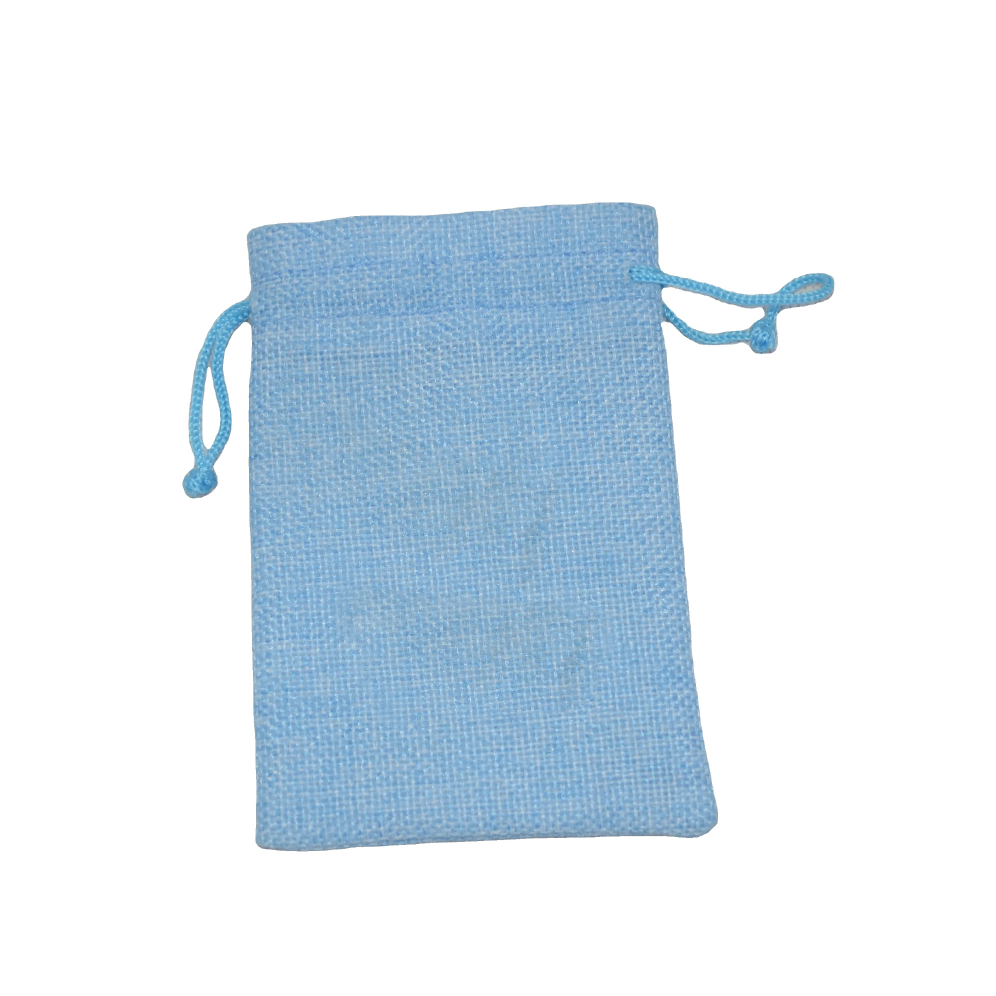 

Custom drawstring jute burlap bags with custom printing, Blue or customized color