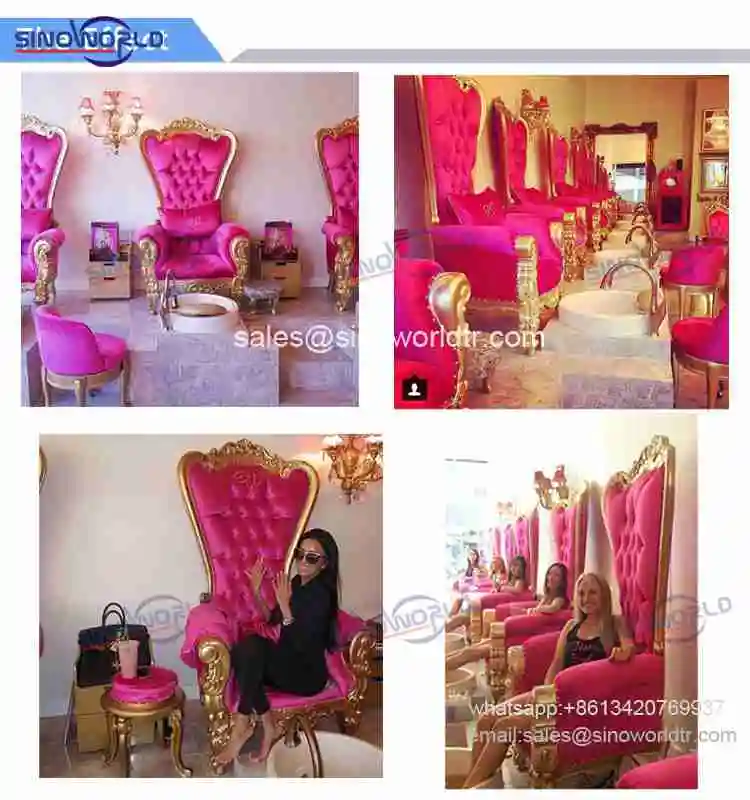 Louis high back wood royal wedding sofa king throne pedicure chair