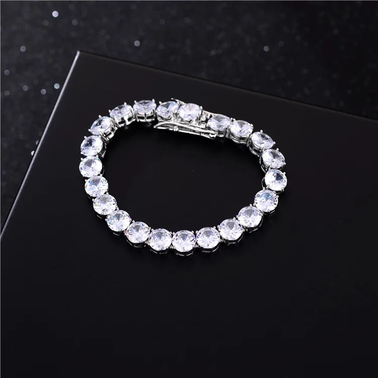 

Fashin Men's Bracelet Silver Color Micro Pave AAA CZ 8MM Tennis Bracelet