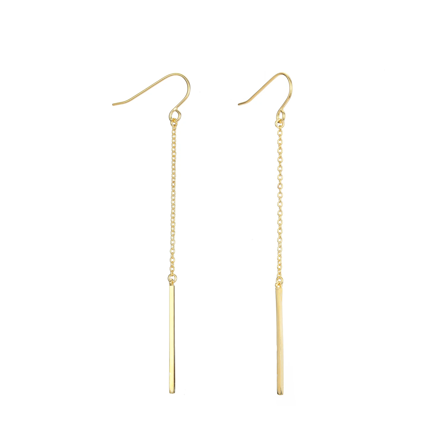 EManco Women Long Chain Bar Pendant Drop Earrings Stainless Steel Dangle Earrings