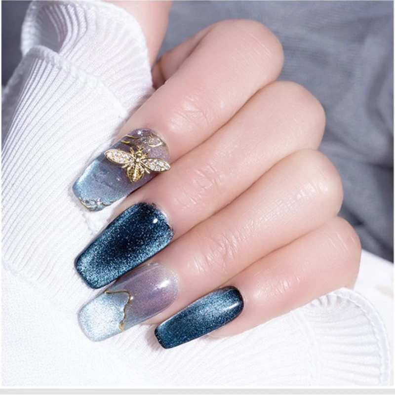 

RS Nail Professional nail supplier 9D cat eye gel nail polish soak off uv gel 7.5ml blue color gel polish in stock