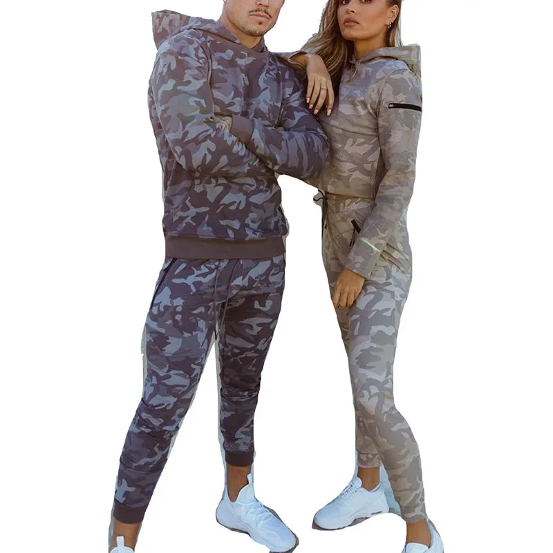 

Winter Sport wear Gym Tracksuit Casual Suit Male Camo Swestshirt Joggers Sets Men Fitness Full Sets